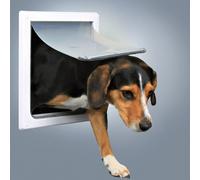 Trixie 2-Wege Puerta Unidireccional para Perros Blanco, Tamaño: S-M, Nuevo