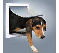 Trixie 2-Wege Puerta Unidireccional para Perros S-M, Blanco, Impermeable, Incl.