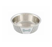 Trixie 25255 Comedero Acero INOX Silicona, 14 cm, Blanco Gris - 400 ml