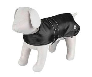 Trixie 30517 Capa Orleans, L, 55 cm, Reflectante, Negro | Abrigo de invierno cálido con forro polar y reflectores: mantiene el calor en los días fríos y húmedos