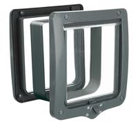 Trixie 4-Wege Puerta Unidireccional XL Gris para Perro, Dimensión Total 24x28 CM