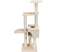 TRIXIE 43861 Poste Rascador Alicante, 142 cm, Beige | Superficie de sisal resistente y almohadillas suaves: proporciona diversión a los gatos, juego y retiro relajado