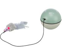 TRIXIE 4564 Pelota con Motor y Ratón Cuerda Pluma, 9 cm, para Gatos