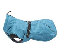 TRIXIE - Abrigo Riom para Perros, Talla XS (25 cm), Azul, Impermeable con Forro Polar y Acolchado Térmico, Babero Elástico Extraíble y Compatible con Arnés