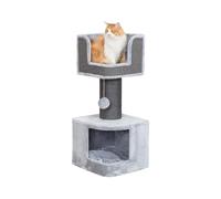 Trixie Árbol rascador XXL AVA II 112 cm en Gris - Árbol para Gatos Grandes con una acogedora Cueva y Superficie de Descanso de Felpa, cómodo y Estable - 48120