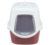 Caja de arena para gatos Vico, con tapa 40 × 40 × 56 cm rosa claro/blanco