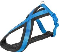 TRIXIE Arnés Confort New Premium Azul Cobalto para Perros | Deportivo con agradable acolchado de vellón - infinitamente ajustable para un agarre seguro, ideal para perros muy grandes