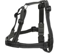 TRIXIE Arnés de Entrenamiento Lead'n'Walk Soft, Talla M-L (55-90 cm / 25 mm), Negro - Sistema Antitirones Ergonómico con Acolchado en Axilas para Educación y Control de Paseo, para Perros