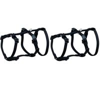 Trixie - Arnés Guía Stay para Perro, Talla S-M (40-65 cm), 15 mm, Negro, Ergonómico de Nailon Suave, Protección contra Tirones y Fácil Colocación (Paquete de 2)