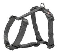 TRIXIE Arnés New Premium para Perros, Talla L (60-87 cm / 25 mm), Grafito, Nylon Reforzado con Triple Ajuste Ergonómico, Resistente y Confortable para Razas Medianas y Grandes
