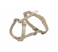 TRIXIE Arnés Premium para Perros, Talla S-M (42-60 cm / 15 mm), Arena, Nylon Totalmente Ajustable en Cuello y Abdomen, Ergonómico y Resistente