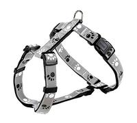 TRIXIE Arnés Silver Reflect, XS-S, 30-40 cm/15 mm, Gris-Negro, Perro | Arnés reflectante, negro y gris plateado - Elementos ajustables continuamente - Para la seguridad de los perros pequeños