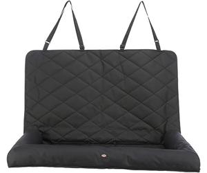 TRIXIE - Asiento Doble de Coche para Perros, 95 × 50 × 10 cm, Negro, Protector de Asiento Trasero con Extensiones Ajustables, Dos Anillas de Seguridad y Tejido Resistente