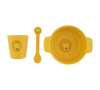Trixie Baby Trixie - Set de comida de silicona para bebés y niños, juego de vajilla de 3 piezas (cuenco, vaso, cuchara) (Mr. León), 96-43X