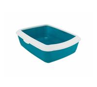 TRIXIE Bandeja Higiénica Classic para Gatos, 37 x 15 x 47 cm, Azul, Arenero Abierto de Alta Resistencia, Fácil Limpieza y Acceso Cómodo para Gatos Medianos
