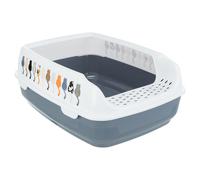 Trixie Bandeja para Gatos Delio, Con Borde Gris / Blanco, Nuevo