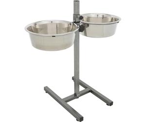 TRIXIE Barra 2 comed., 4.5 l, ø28cm, pie en H, 60cm, Gris