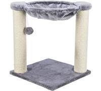Trixie Baza - Rascador para Gatos de 19.7 Pulgadas, con Cuerda de sisal Duradera y con Hamaca esponjosa y Juguete Colgante para Gatos, en Color Gris