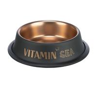 TRIXIE Bebedero para Perros de Acero Inoxidable BE Nordic, 200 ml, Negro/Bronce, Moderno comedero para Perros pequeños, diámetro de 15 cm, Cuenco de Acero Inoxidable con Goma Antideslizante - 24303