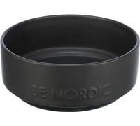 Trixie BE Nordic Comedero cerámica, Caucho 1, 2l, ø18 cm Ngr, para Perros | Cuenco de comida moderno con goma antideslizante, para perros grandes, estable y fácil de limpiar en la vida cotidiana - Be