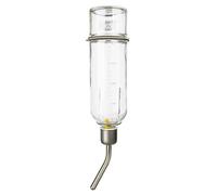 Trixie - Bebedero de Cristal para Roedores, 500 ml, Transparente, con Tapón y Boquilla Metálica Anti-Mordiscos, Sistema de Fijación Seguro para Jaulas