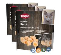 Trixie Bocadillo para Gatos Premio Rolls de Ingredientes Naturales, 50 g, deliciosas golosinas para Gatos con pechuga de Pollo y salmón - 42767 (Paquete de 3)
