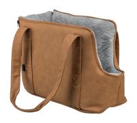 Trixie Bolsa Evelyn Marrón/Gris Para Perros 40x30x20cm, Acolchada, Correa Corta