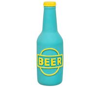 TRIXIE Botella de Cerveza de látex para Perros - Azul, 12,5 cm | Mordedor natural con squeaker, flexible y resistente - Delicado con los dientes de cachorros y adultos