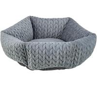 TRIXIE Cama Redonda para Perros Livia de 50 cm de diámetro, Color Gris, Cama Redonda con Funda de Terciopelo Suave, Cesta para Perros pequeños, cojín Integrado Fijo, Base Antideslizante, Suave y