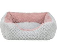 Trixie Cama para Perro Kaline Mio Cuadrada, Almohada Suave para Perros en Gris/Rosa, 65 x 50 cm, Cama acogedora para Perros con Funda de Felpa Suave - 389712