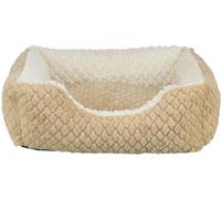 Trixie Cama para Perro Kaline Mio, Cuadrada, Suave, Almohada para Perro en marrón/Crema, 50 x 40 cm, Cama acogedora para Perros con Funda de Felpa Suave - 389715