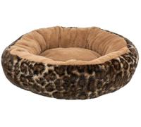 Trixie Cama para Perro Leo, Redonda, Suave, Almohada para Perros en marrón Claro/marrón, Ø50 cm, acogedora Cama para Perro con Funda de Felpa Suave - 374241