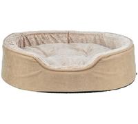 Trixie Cama para Perro Vital Lino, Suave, Ovalada, Almohada ortopédica para Perros en Beige/Crema, 110 x 92 cm, cómoda Cama para Perro con Espuma viscoelástica viscoelástica - 374067
