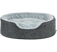 Trixie Cama para Perro Vital Lino, Suave, Ovalada, Almohada ortopédica para Perros en Gris/Gris Claro, 60 x 45 cm, cómoda Cama para Perro con Espuma viscoelástica viscoelástica - 374060