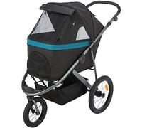 TRIXIE 28960 cochecito para mascota 20 kg CAT, Perro Negro, Color petróleo Metal Poliéster Plegable