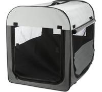 TRIXIE - Caseta Móvil para Perros, M, Gris | Caja de tela plegable con fondo de forro polar y bolsillos exteriores, cómodo refugio para el hogar