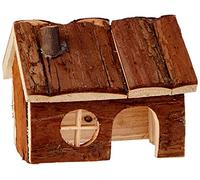 Trixie Casita Hendrik Natural Living con chimenea de madera 15×11×12 cm Pequeño