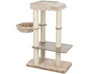 Trixie Cat Tree Sienna - Torre para Gatos de Varios Niveles con Plataformas Acolchadas y Postes rascadores Totalmente envueltos, 105 cm, Color Gris Pardo, cómodo y Estable - 48154