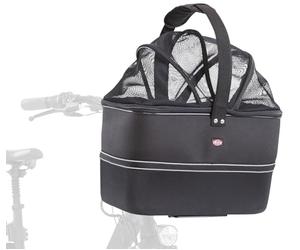 TRIXIE Cesta Bici Frontal para Perros - hasta 6 kg - 41 × 47 × 29 cm | Cubierta de red y correa corta integrada para mayor seguridad, también se puede utilizar como caja de transporte, versátil