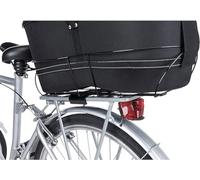 TRIXIE Cesta Bici Trasera Larga para Perros - hasta 8 kg - 29 × 49 × 60 cm | Marco de metal resistente con cubierta de malla y acolchado suave - Cesta larga negra para paseos tranquilos en bicicleta