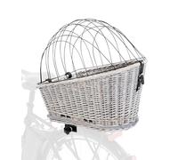 Trixie Cesta de Bicicleta con celosía para portaequipajes, Sauce/Metal, 35 x 49 x 55 cm, Gris, 2,259 kg