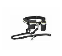 TRIXIE Cinturón con Correa, Manos libres, Para Canicross, 1-1.35 m, Hasta 40 kg, Negro, Perro