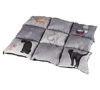 Trixie Colchoneta para Gatos Mascotas - Alfombra para Gatos Manta para Mascotas Cojin para Gatos Cálida Protección Patchwork 45 x 55 cm Gris