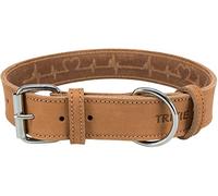 TRIXIE Collar de Cuero Engrasado para Perros | Cosido con un diseño clásico para un suave lino, duradero, cuidadosamente acabado y suave al tacto