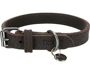 TRIXIE Collar Piel Rustic, XS-S 27-34 cm, 18 mm, OscuroMarrón