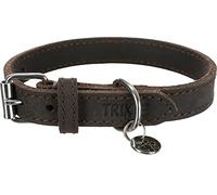 TRIXIE Collar Piel Rustic, XS-S 27-34 cm, 18 mm, OscuroMarrón, para Perros