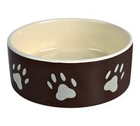 Trixie Comedero Cerám. Huellas, 0.3 l, ø12 cm, Marr/Taupe