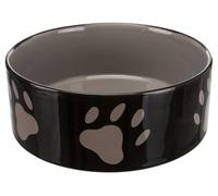 TRIXIE - Comedero Cerámico para Perros, 1,4 L / ø 20 cm, Colores Surtidos (Marrón/Pardo), Cuenco Pesado y Estable con Base de Goma Antideslizante, Higiénico y Duradero