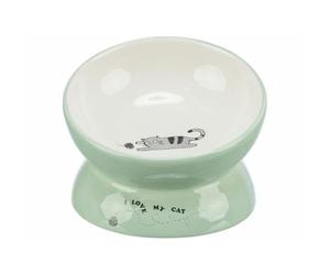 TRIXIE Comedero de cerám, 0,15 l/ø 13 cm, Salvia/Blanco
