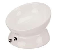 TRIXIE - Comedero de Cerámica para Gatos, ø 13 cm / 0,25 L, Blanco, Diseño Ergonómico y Estable, Cerámica Higiénica Antideslizante, Apto para Lavavajillas